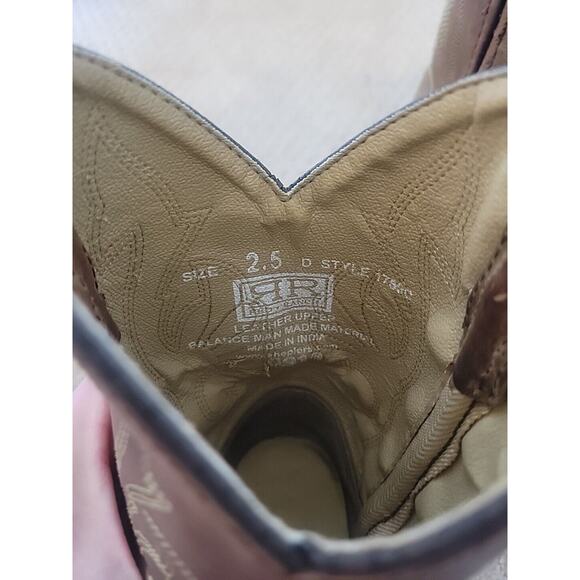 Red Ranch Children Leather Cowboy Boots Sz 2.5 - Picture 15 of 16